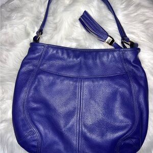 b. makowsky Vibrant Purple Leather Hobo Bag